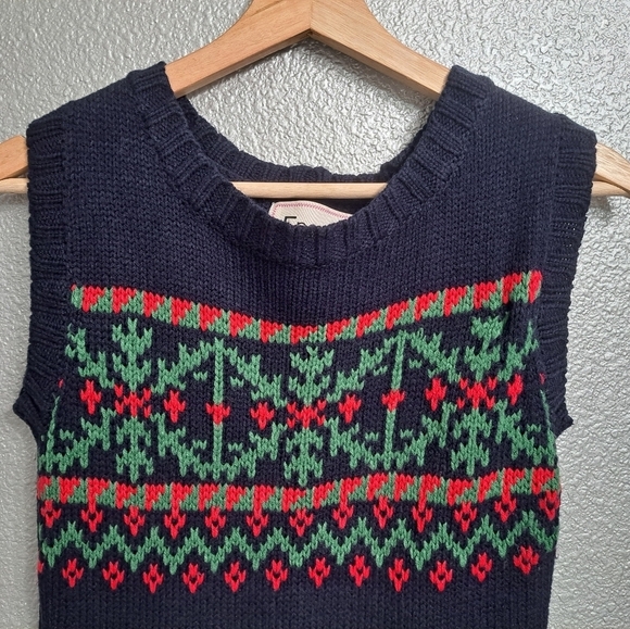 Vintage 80's Royal Blue Holiday Sweater Dress - Picture 6 of 9